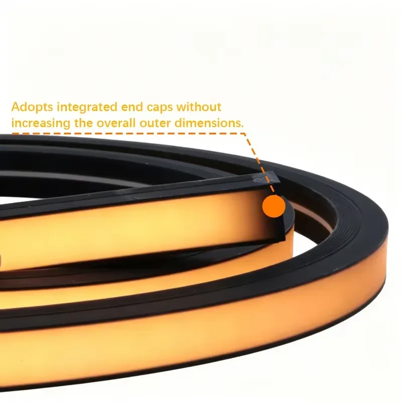 DC24V IP67 Embedded Black LED Strip Light, Acoustic Linear Luminaire Suitable for TV Wall Recessed Slat Wall Installation