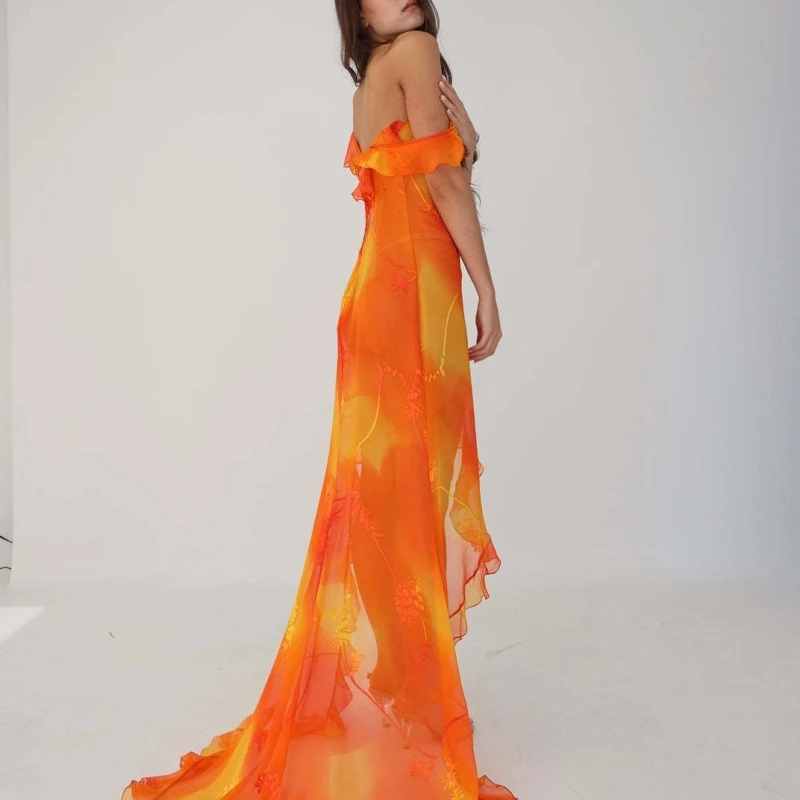 Sexy Sommer Dr Damen Design Sinnliches Vaion Sle Lang Dr V-ne High-Waist Svel Pure Color ort Dr