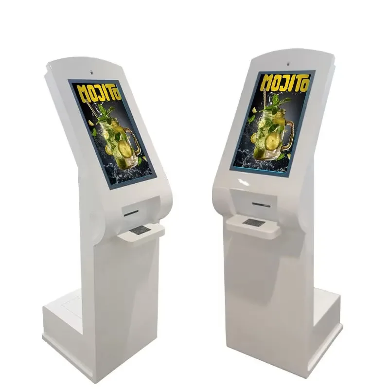 

23.6 Inch Food Ordering Ticket Kiosk Machine Payment Terminal Floor Standing Indoor Touchscreen Pos Computer Kiosk