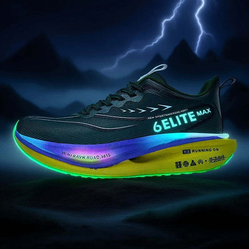 Men  Running Shoes Carbon Board Speciality Marathon Sports Breathable Lightweight Women's Comfortable Athletic Nonskid Sneakers