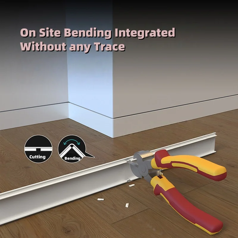 1M Invisible ultra-thin Embedded LED Skirting Line Aluminum Profile Borderless Baseboard Floor Stair Step Decor Bar Strip Light