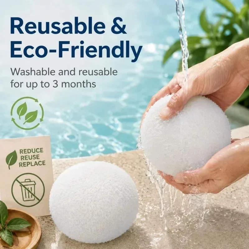 7CM Reusable Oil Absorbing Sponge Cleaning Balls for Pools Efficient Pool Sponge Filter Balls Floating Pool Filters Pool Cleaner
