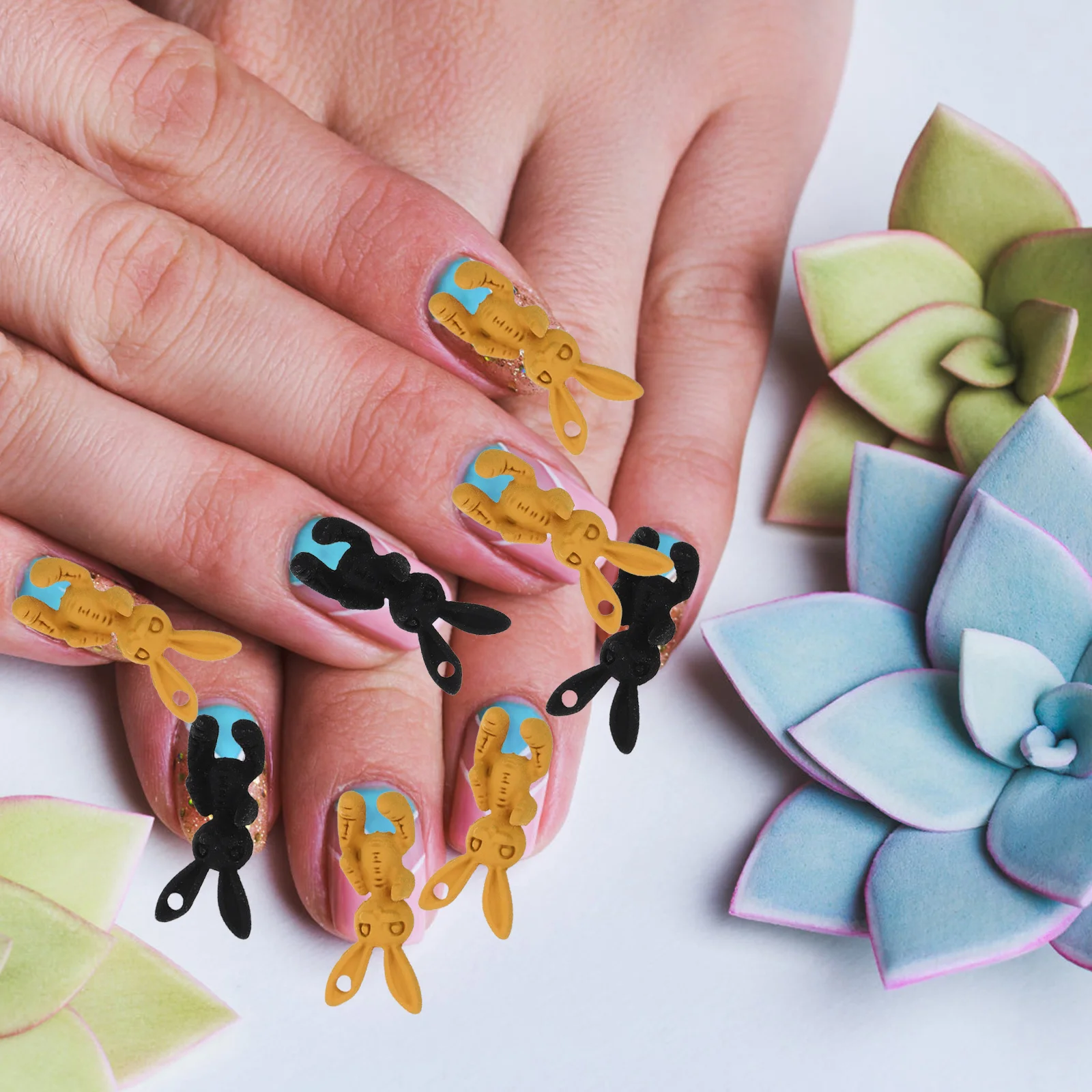 

10Pcs Skull Rabbit Nail Art Stickers Realistic DIY Nail Decorations Wedding Party Supplies Manicure Decals DIY Manicure Supplies