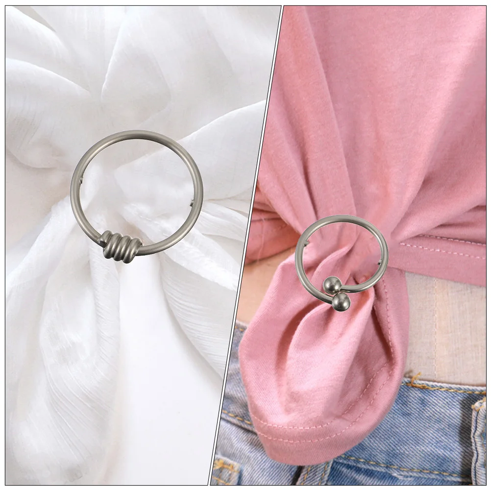 

Shirt Ring Clip 3Pcs Metal T Shirt Buckle for Waist Hip Fastener Scarf Styling Accessory Party Dancing Wear