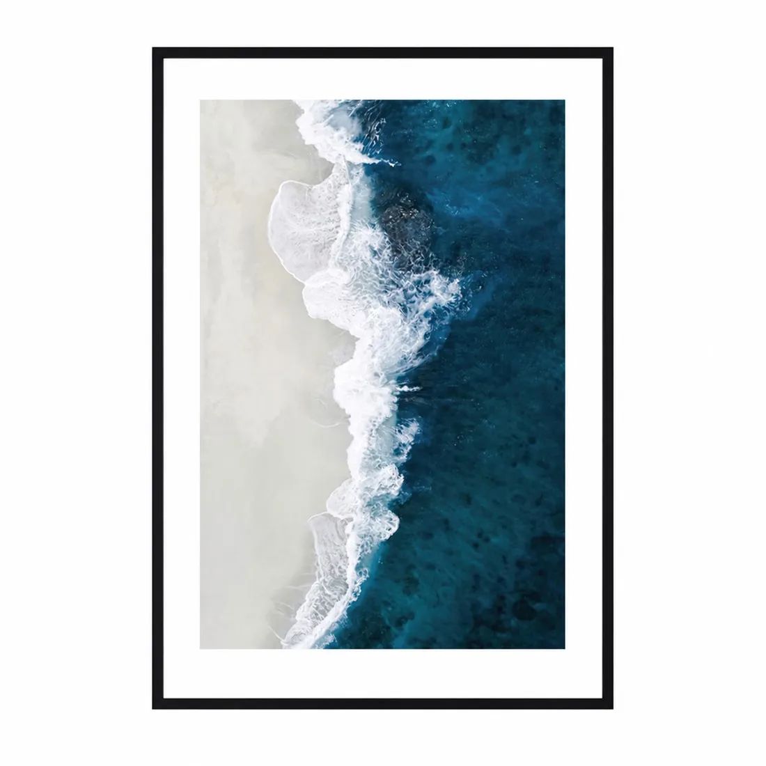 Crashing Sea Waves Poster,Canvas Wall Print,Modern Art Illustration,High‑Grade Home Decoration Artwork for Bedroom,Living Room