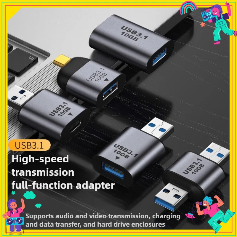 

High-Speed USB 3.1 Type-C Adapter 10Gbps Converter for Audio Video Charging Data Transmission Usb C Connector