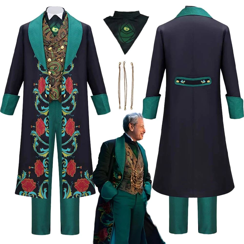 

Disguise Wicked 2 The Wizard Cosplay Oz Suit Green Black Men Clothes Set Halloween Roleplay Costume Outfits Carnival Party