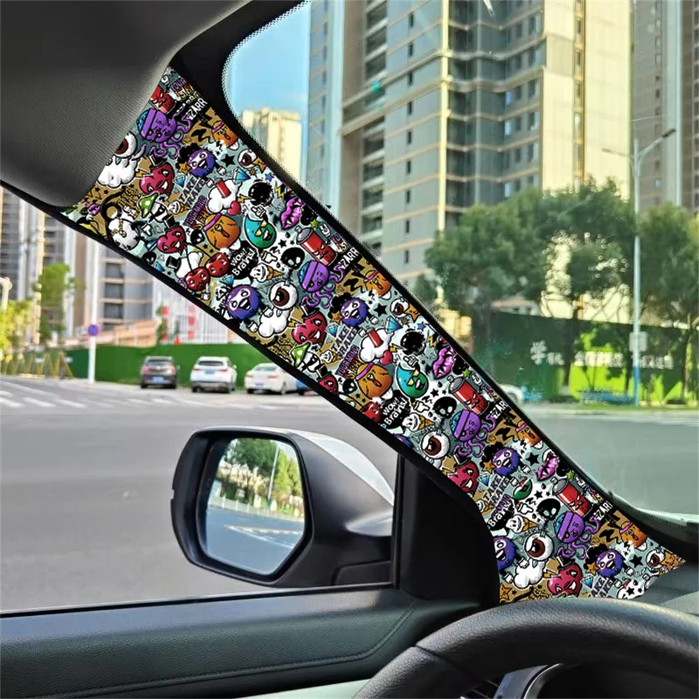 أجهزة السيارات الداخلية المجددة والإعادة تشكيلها وأعمدة ABC، وشارات الكتابة على الجدران البيضاء الأنيقة لتجديد وتجديد السيارة #3