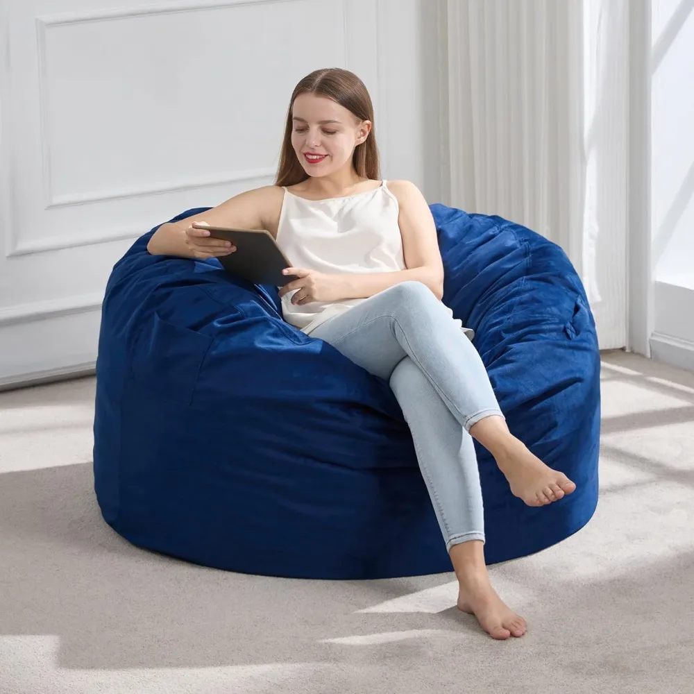 

3FT Bean Bag Chair Bean Bag Chairs for Adults Giant Bean Chairs with Velvet Cover, Memory Foam BeanBag Chair Fluffy BeanBag Chai