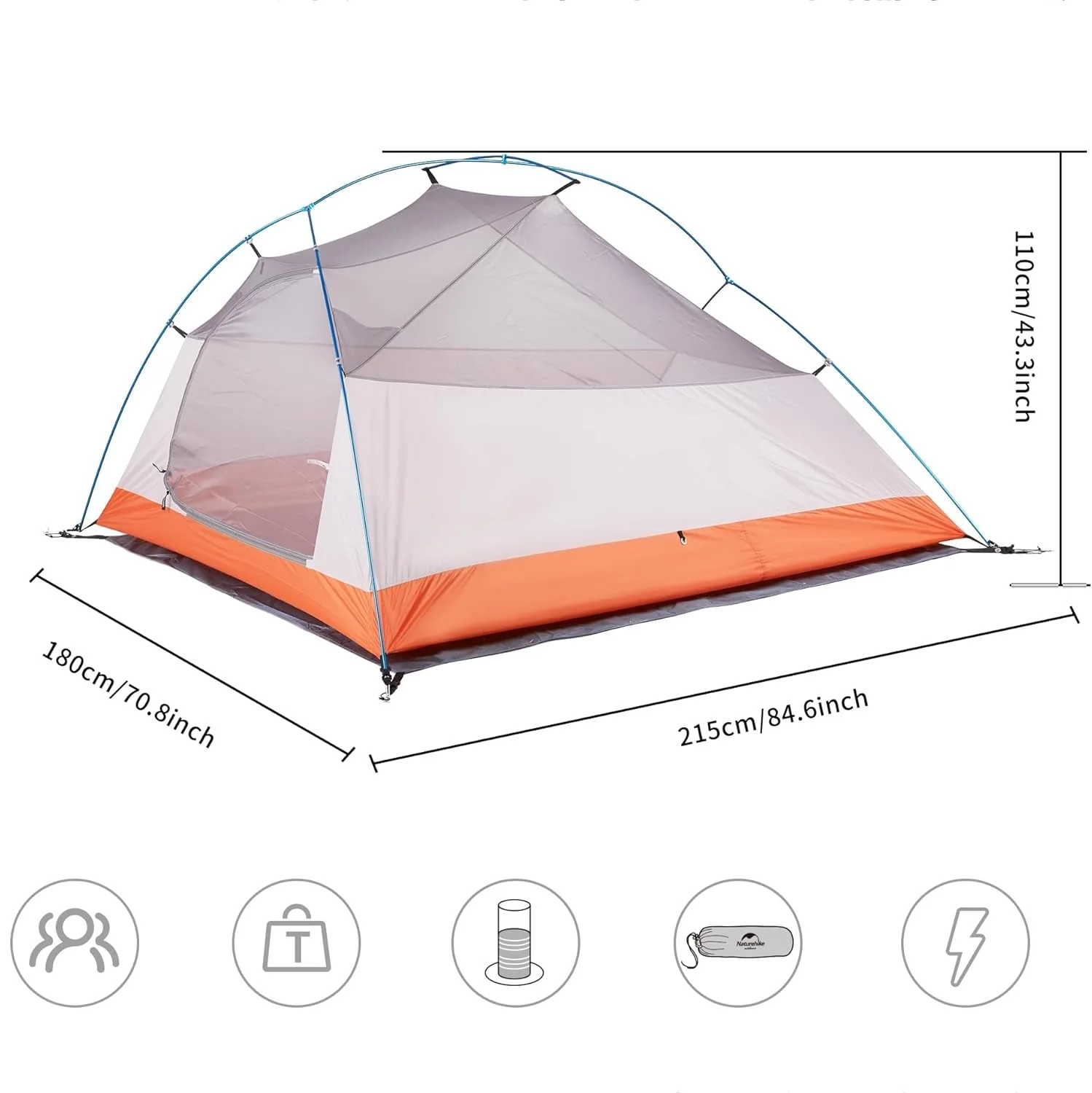 Campeggio all'aperto, escursionismo, equitazione, leggero, portatile, aggancio rapido, antipioggia, un must per il campeggio con doppia tenda