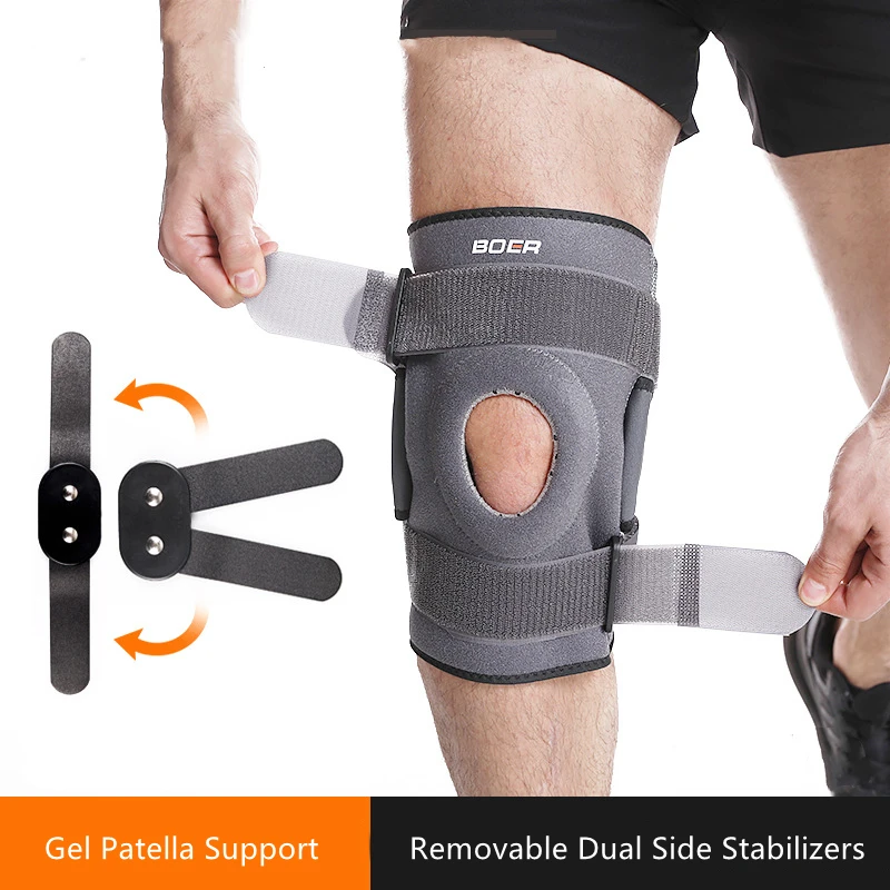 

1pcs Hinged Knee Brace Knee Support Gel Patella Knee Pad Guard Protector Strap with Dual Side Stabilizer Meniscus Tear Arthritis