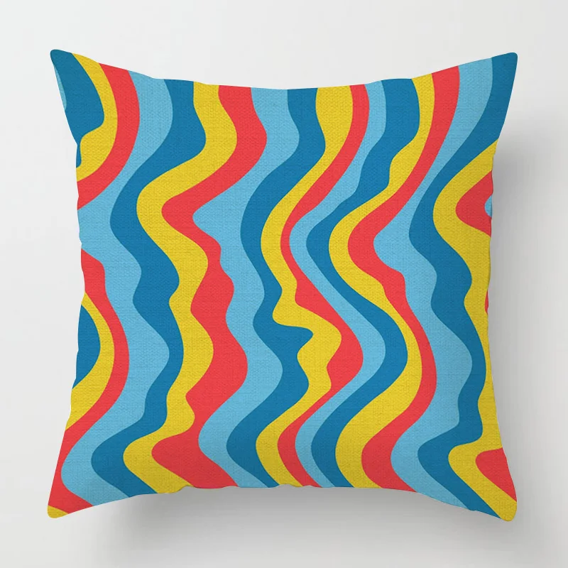Home Decor Vibrant Geometric & Swirl Pattern Pillow Covers Pattern Cushion Cover Suitable for Sofa Bedroom Car Pillow Cover view 3