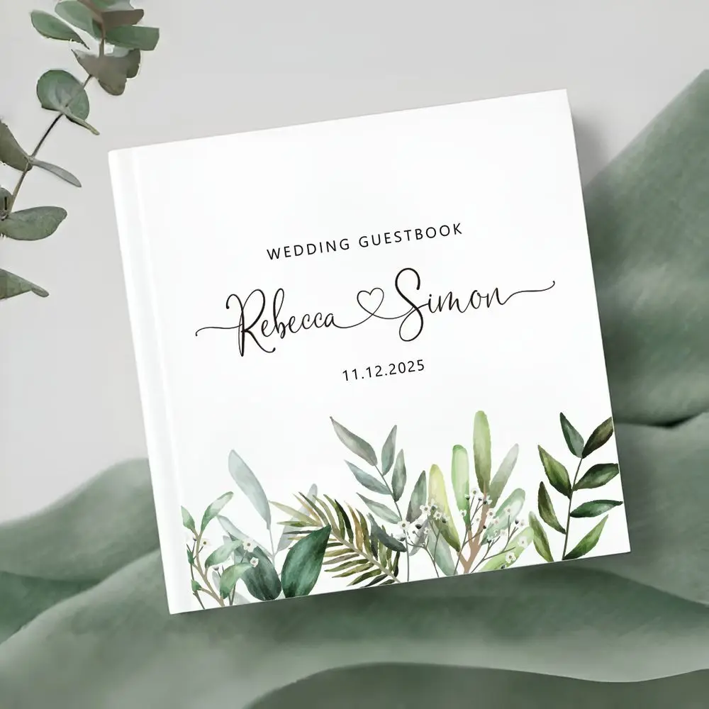 مخصص الزفاف ضيف كتاب أبيض فارغ DIY ألبوم صور أنيقة تسجيل في كتاب الطرف الجدول الديكور تذكار هدية دفتر مربع #2