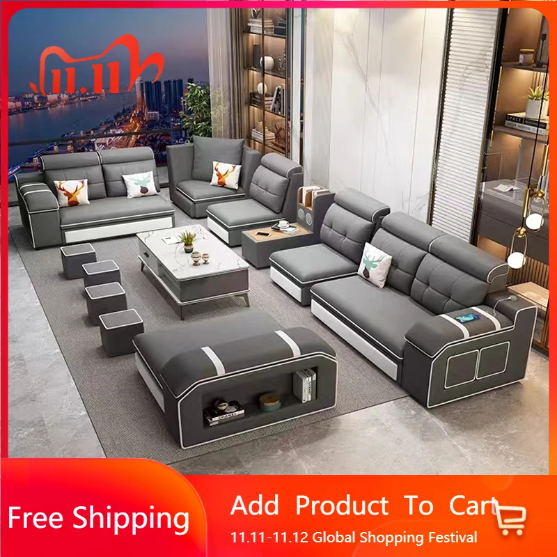 

Show Waterproof Sofa Living Room Ajustable Luxury Gaming Sofa Sectional Center Lazy Armrest Entertainment Divano Salon Furniture