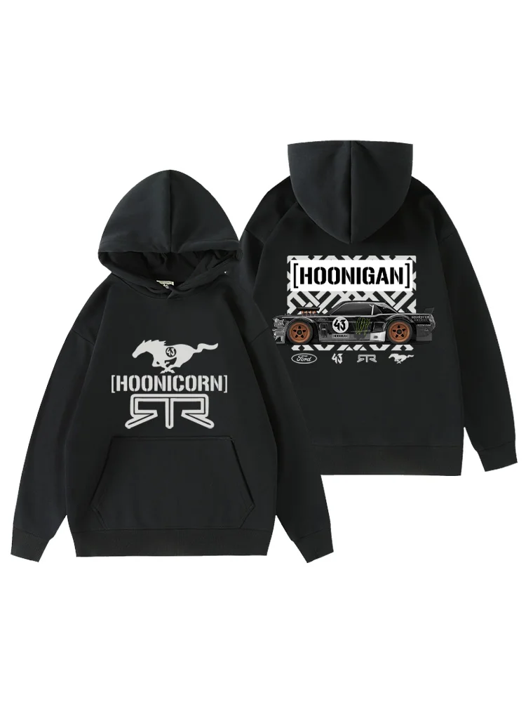 

No. 43 Commemorative Brick Uncle Drift Ford Wild Horse Autumn and Winter Hoodie Sweatshirt Men's American Outfit