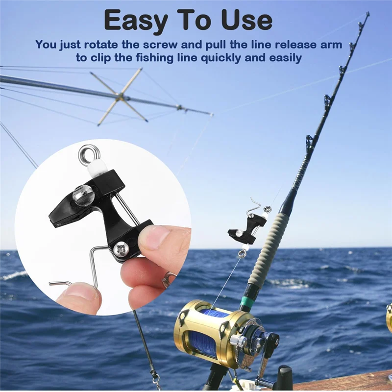 

TFORU-6Pcs Outrigger Release Clips Downrigger Release Clips With Adjustable Tension Planer Board Clips Downrigger Fishing Kite