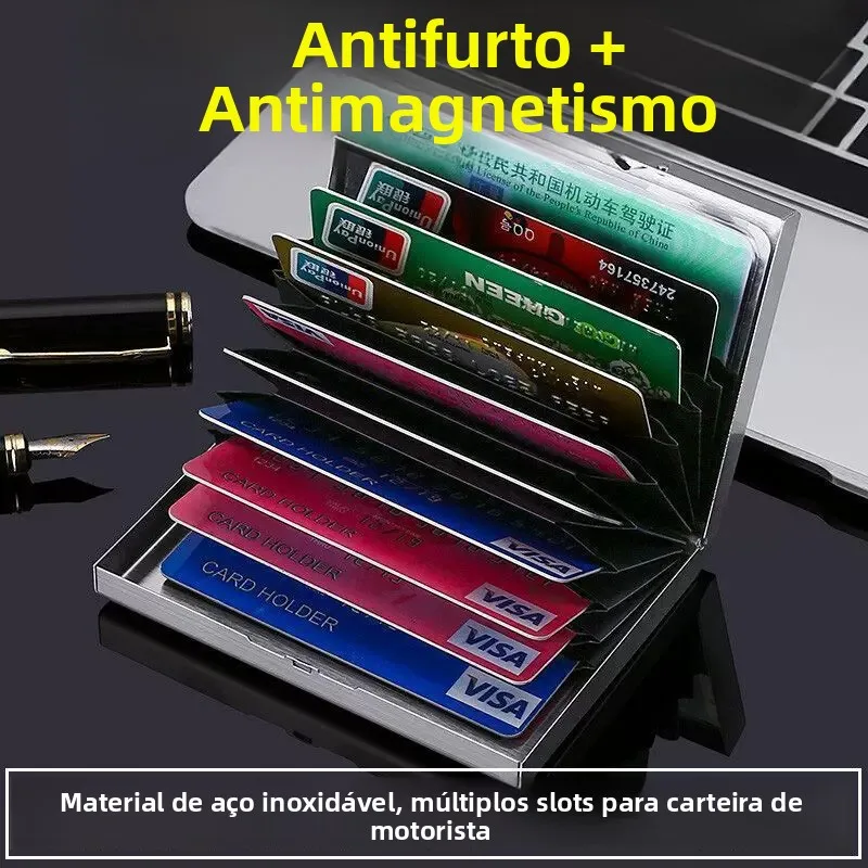 porta-cartoes-de-metal-em-aco-inoxidavel-com-10-slots-compacto-antifurto-e-antimagnetico-para-cartoes-de-licenca-e-cartoes