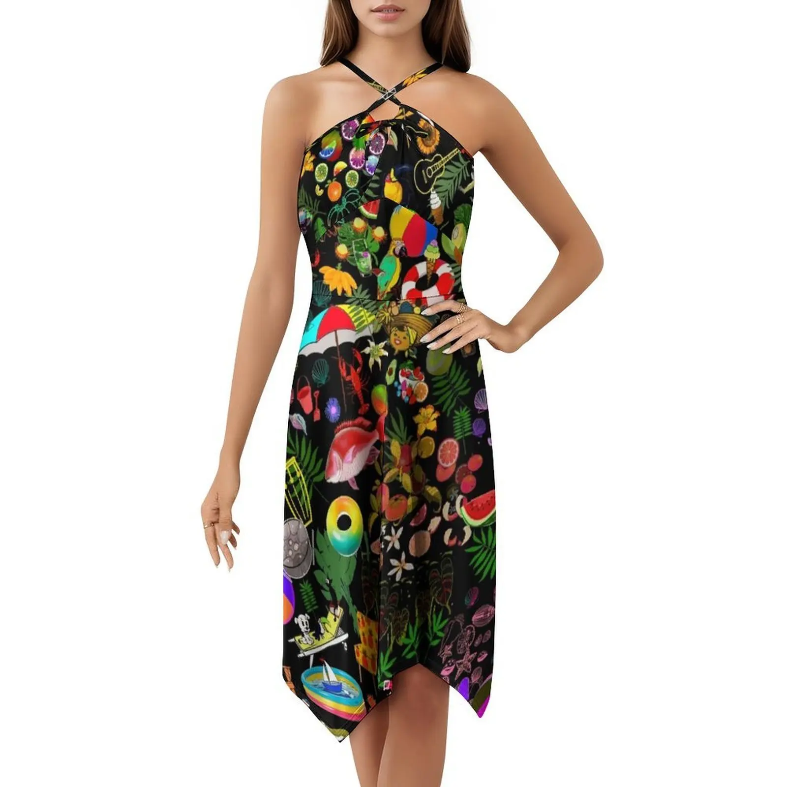 فستان موندو تروبيكال عتيق بوهيمي بأكمام منتفخة أو خيارات بدون أكمام للنساء فستان بنمط سطحي تصميم بري أصلي #5