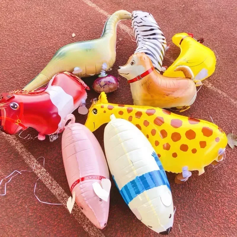 Mixes Walking Animal Helium Balloons Cute Cat Dog Panda Dinosaur Tiger Pet Air Ballons Birthday Party Decorations Kids and Adult - Detail 1