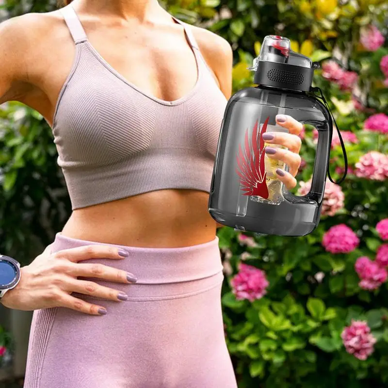 Water Jug With Handle Sports Water Bottle Large Leak Proof Tea And Water Separation Drinking Bottles With Handle And Strainer