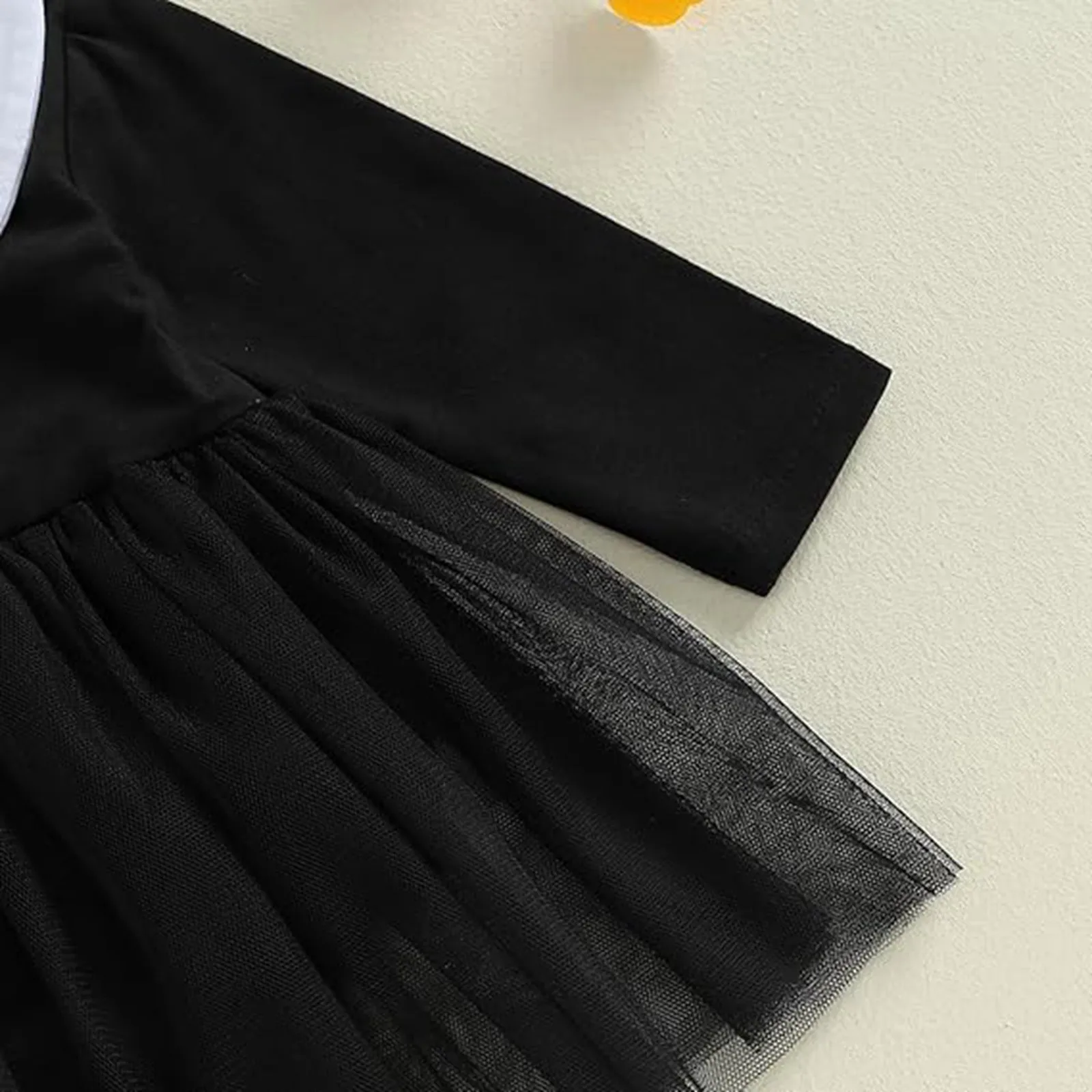 0-3 Years Halloween Baby Girl Black Dress Toddler Clothing O-Neck Long Sleeve Mesh Dress Newborn Baby Girl Outfit Princess Dress