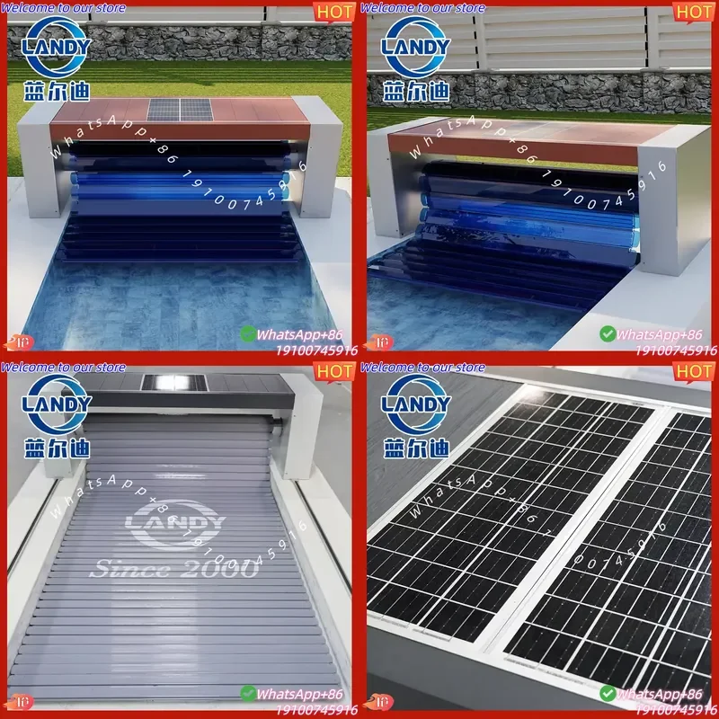 2026Hot Landy 24V Electric Hydraulic Drive DIY Pool Cover Remote Electric Control Seat-Type Solar Energy Automatic Safety