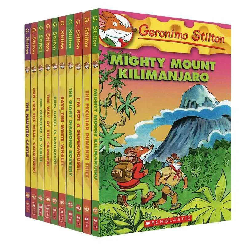 

10 Books Geronimo Stilton 41-50 Mouse Reporter Adventure Explore Comic Fiction Child Kids Story English Picture Storybook Libro