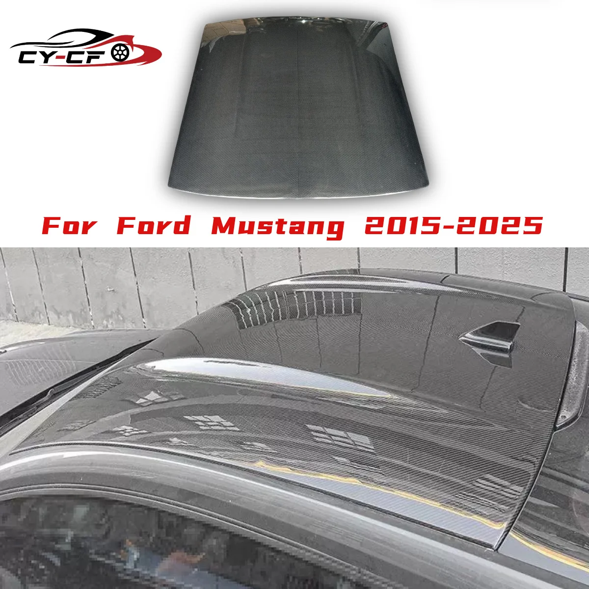 

For 2015-2025 Ford Mustang Dry Carbon Fiber Adhesive Roof and Body Kit Installation