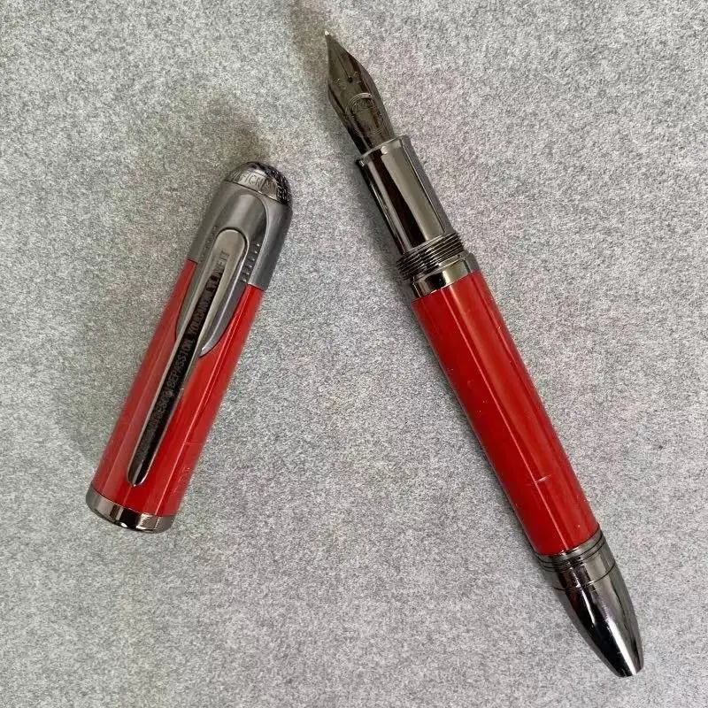 جديد M B المكبس أقلام حبر أحمر برتقالي الألوان شفرة M 0.7 مللي متر قلم حبر جاف مجموعة الرسم الفني مكتب قلم الخط #4