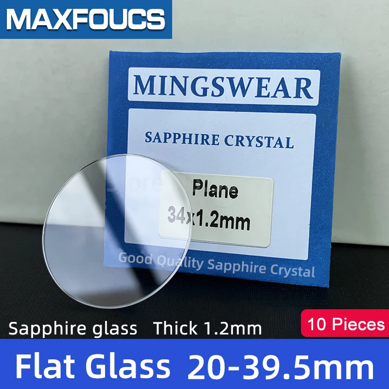 10pcs 20mm-39.5mm Sapphire Crystal Flat 1.2mm Thick 30mm 32mm 33mm 36mm 26.5mm Anti-Scratch Watch Glass Replacement Spare Parts