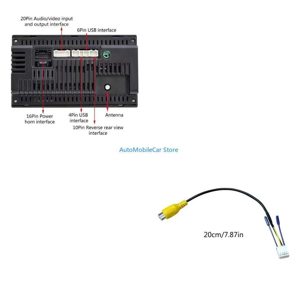

G8TE Rear View Camera Cable Car Radio Monitor Cable Simple & Efficient Vehicle Rear View Camera Electronics Easily