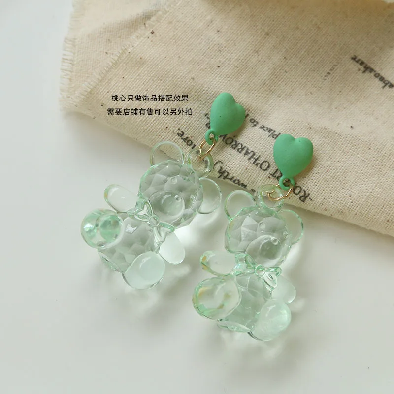 

Korean Cute Transparent Faceted Bear Resin Charms DIY Earrings Hair Accessories Craft Materials
