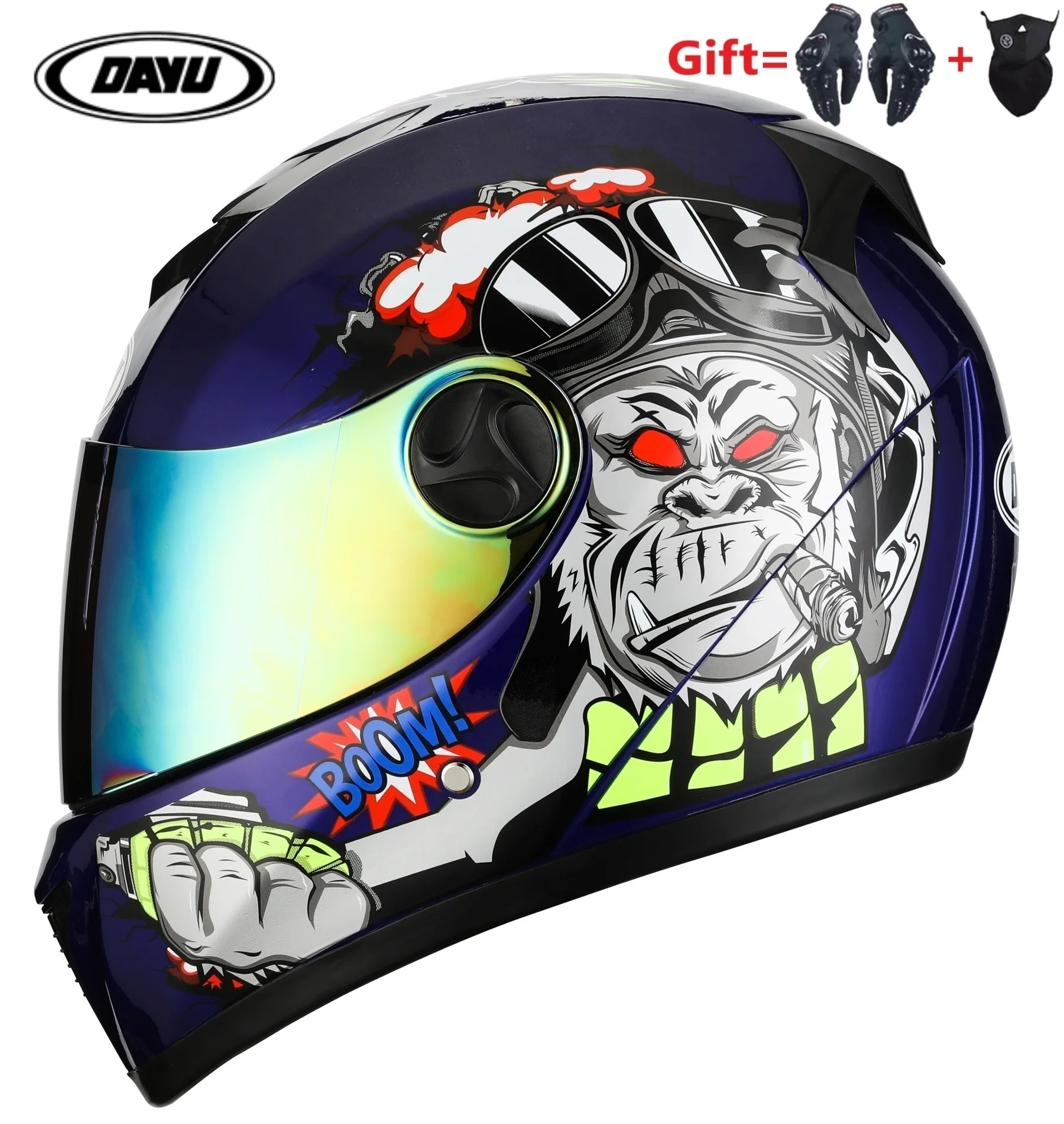 Double Visors For adults casque casco moto 2 Gifs Motorcycle Helmet Dual Lens Full Face Motocross Helmet Motorbike Helmet