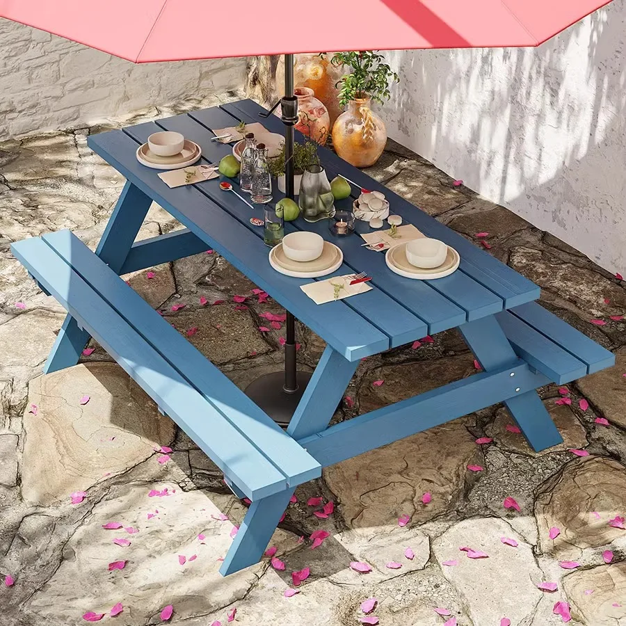 @Solid wood leisure tables and chairs three-piece outdoor community park  courtyard combination anti-corrosion