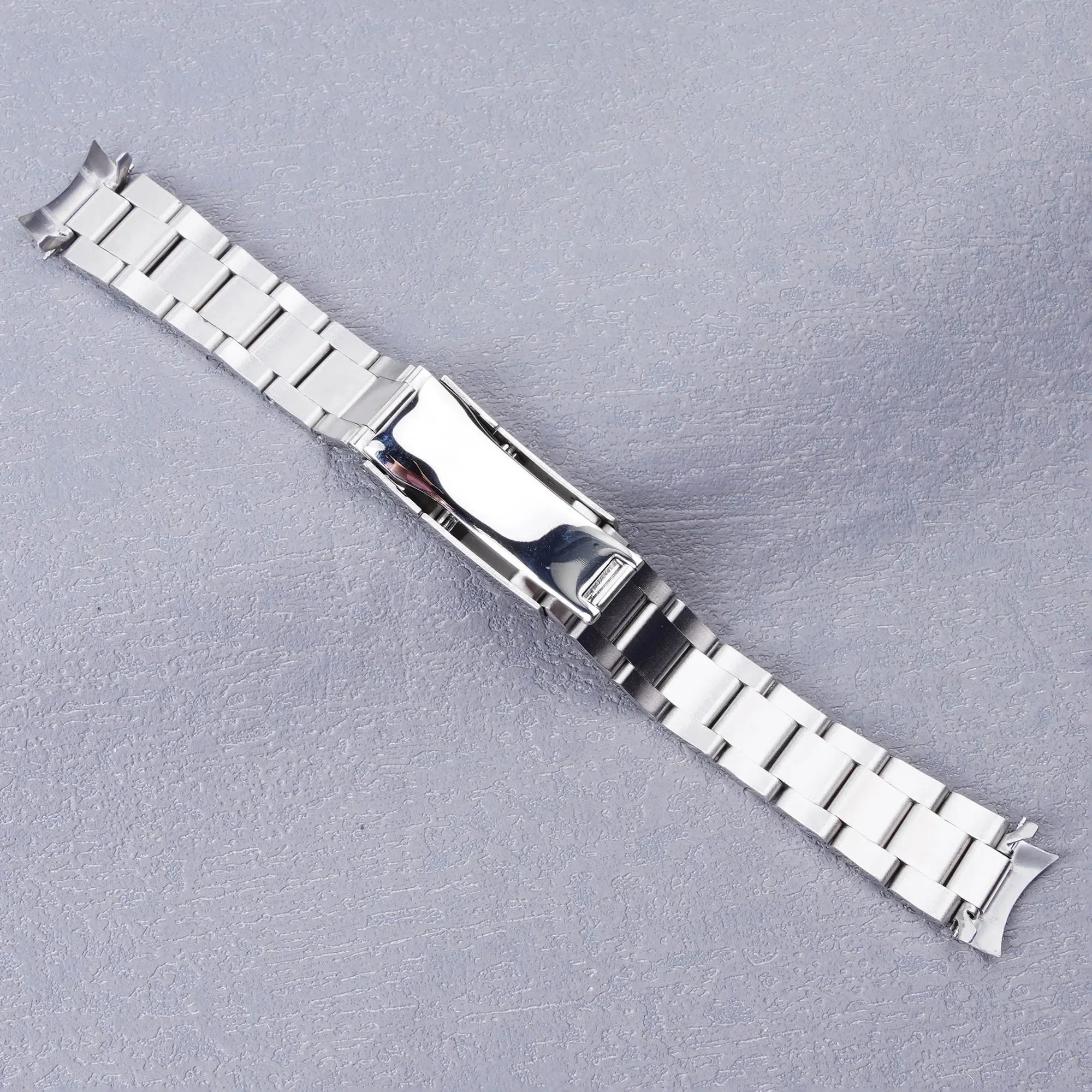 Rolamy 18mm Watch Band Strap Oyster Style 316L Stainless Steel Deployment Clasp Silver Bracelet For Seiko 5 SNK361 - Image 2