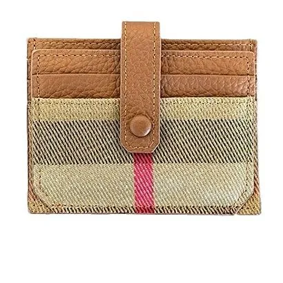 กระเป๋าใส่บัตรแบบบางเฉียบสำหรับผู้หญิง กระเป๋าสตางค์หนังทรงบางหลายช่อง ดีไซน์ลายทางสไตล์วินเทจ อุปกรณ์เสริมสำหรับใช้ในชีวิตประจำวัน