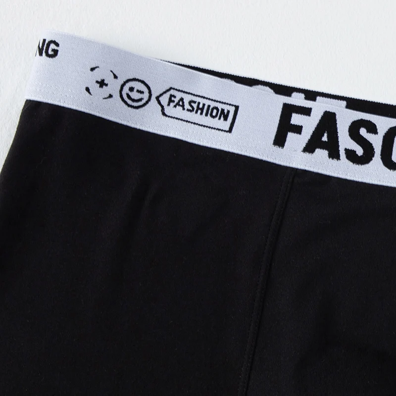 4/10 Herren Jugend Vier Jahreszeiten Schwarze Einfarbige Trendige Elastische Taille Buchstaben-Flachkanten-Shorts Sport Quadrangle-Shorts – Detail 21