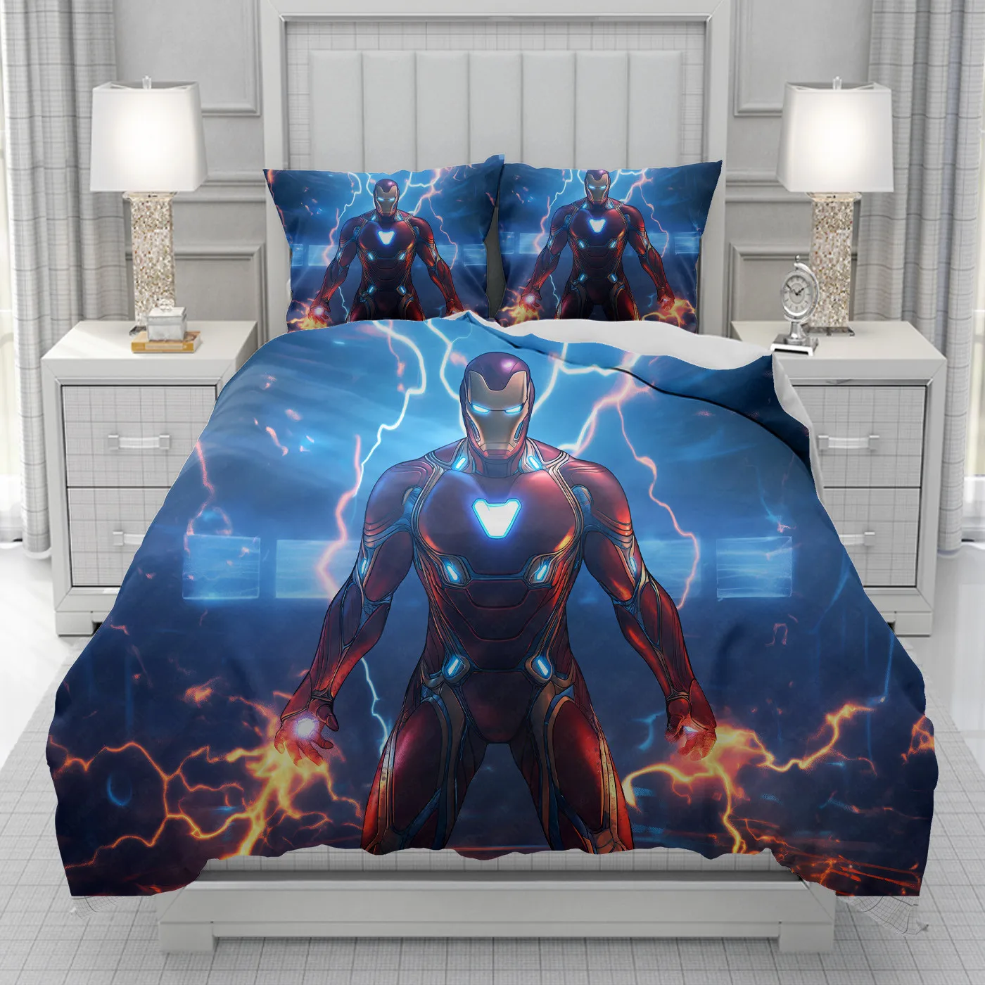 Iron Man Duvet Cover men women/Children KID Printing Disney cartoon Bedding Set  Comforter Bed Soft