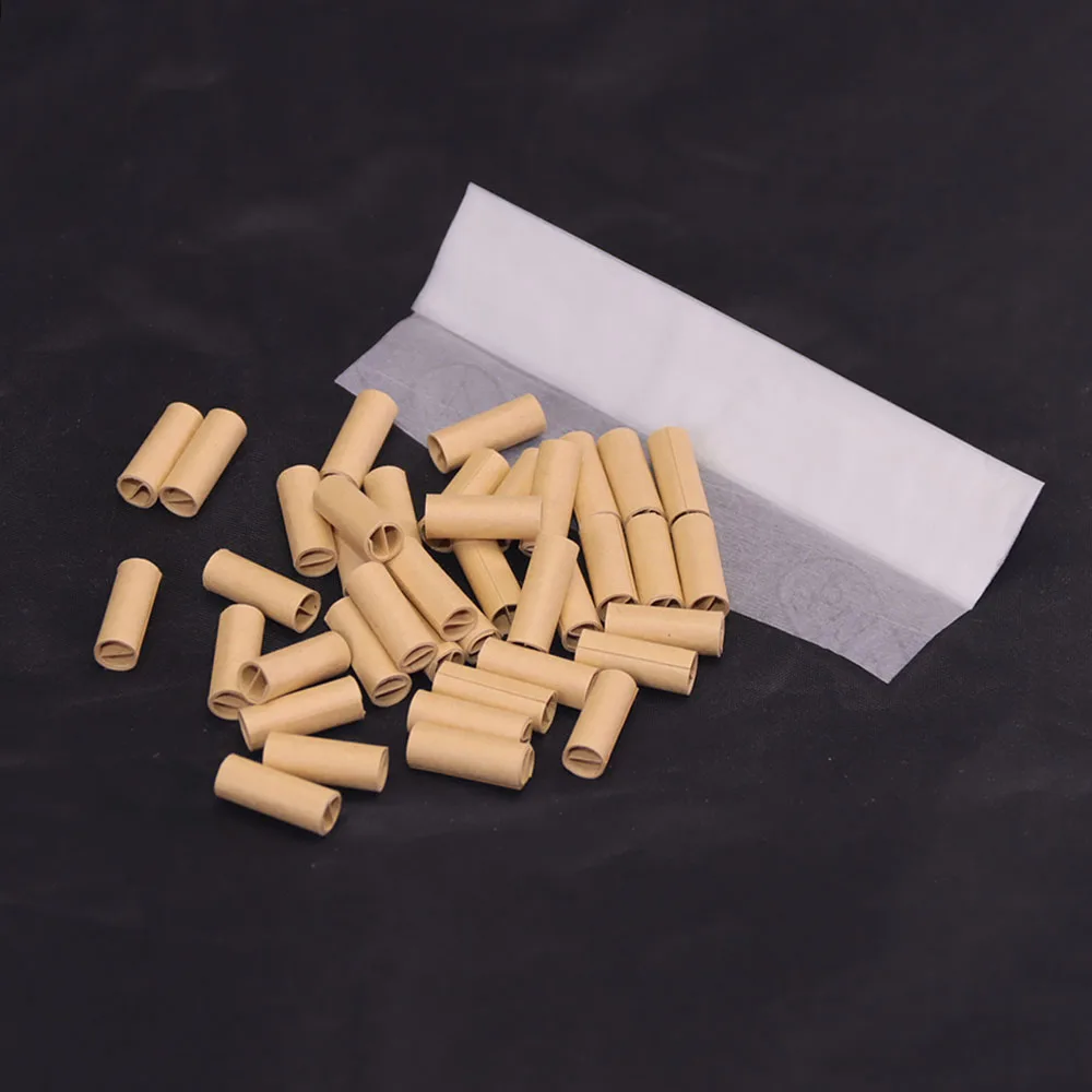 1 عبوة، 200 قطعة لكل عبوة 0.7 سم القطر الخارجي 1.6 سم ارتفاع ورق كرافت أسطواني حامل سيجارة مرشح للاستعمال مرة واحدة #3