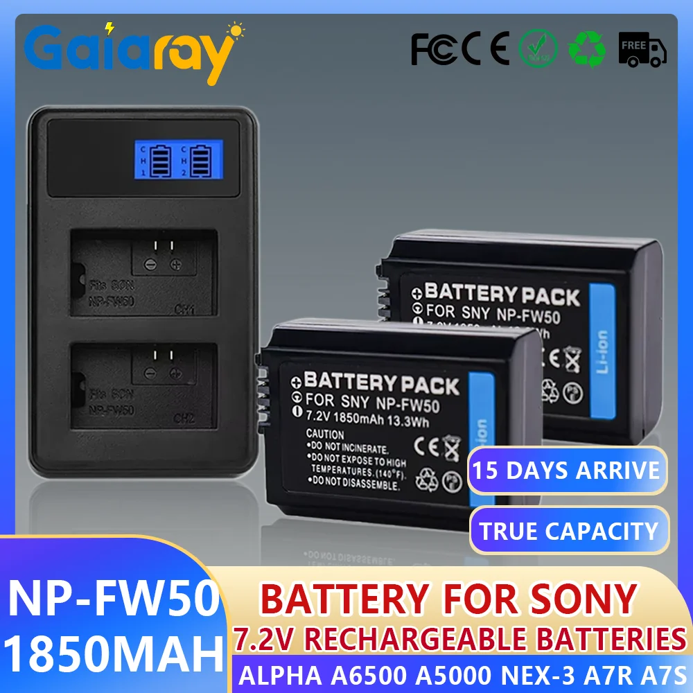 

1-4 шт. NP-FW50 NPFW50 литий-ионный аккумулятор и двойное зарядное устройство со светодиодной подсветкой для Sony A6000 A6400 A6300 A6500 A7 A7 A7II A7RII A7SII A7S A7S2 A7R Series