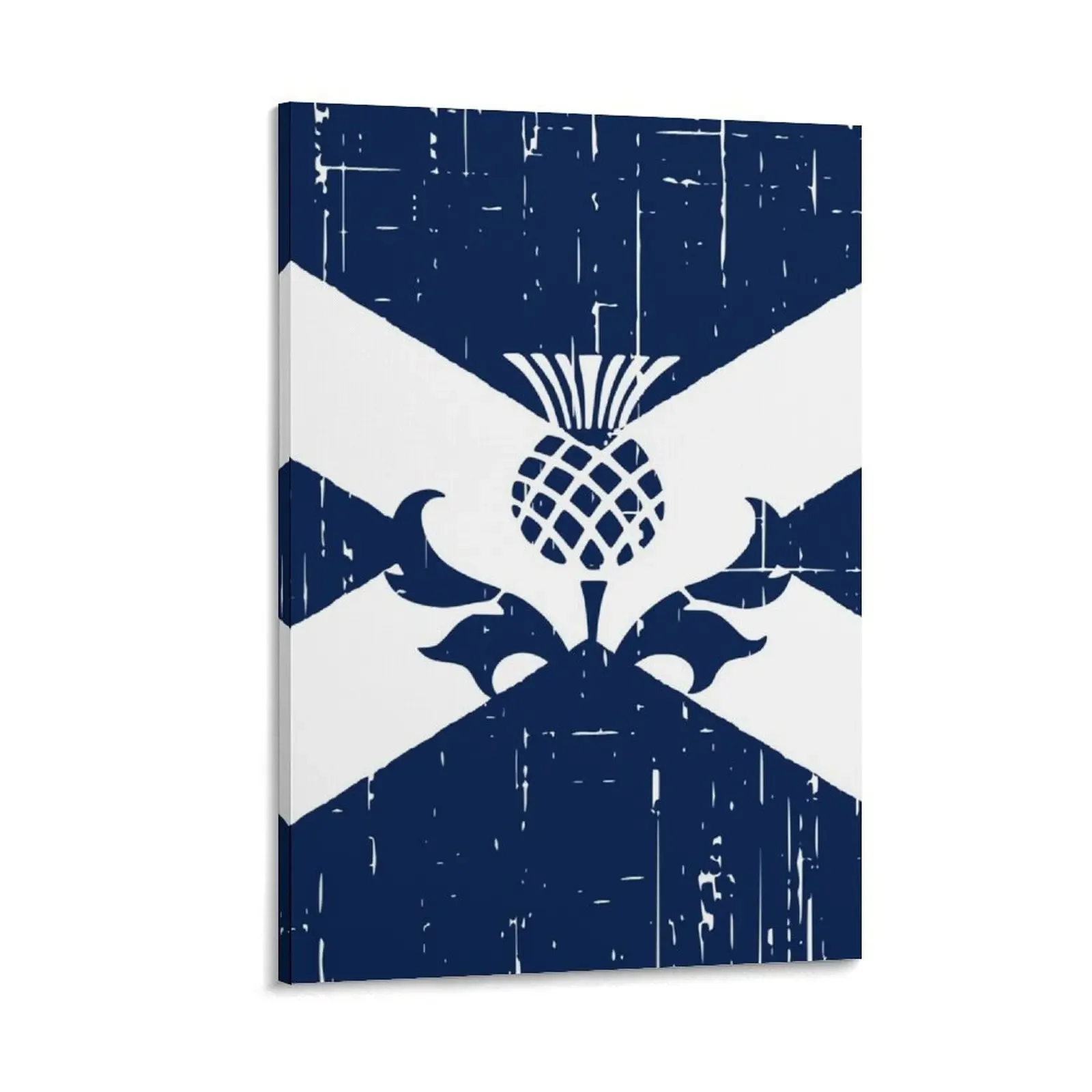 

Saltire Scottish Flag and Scottish Thistle Canvas Painting decorative wall canvases poster anime