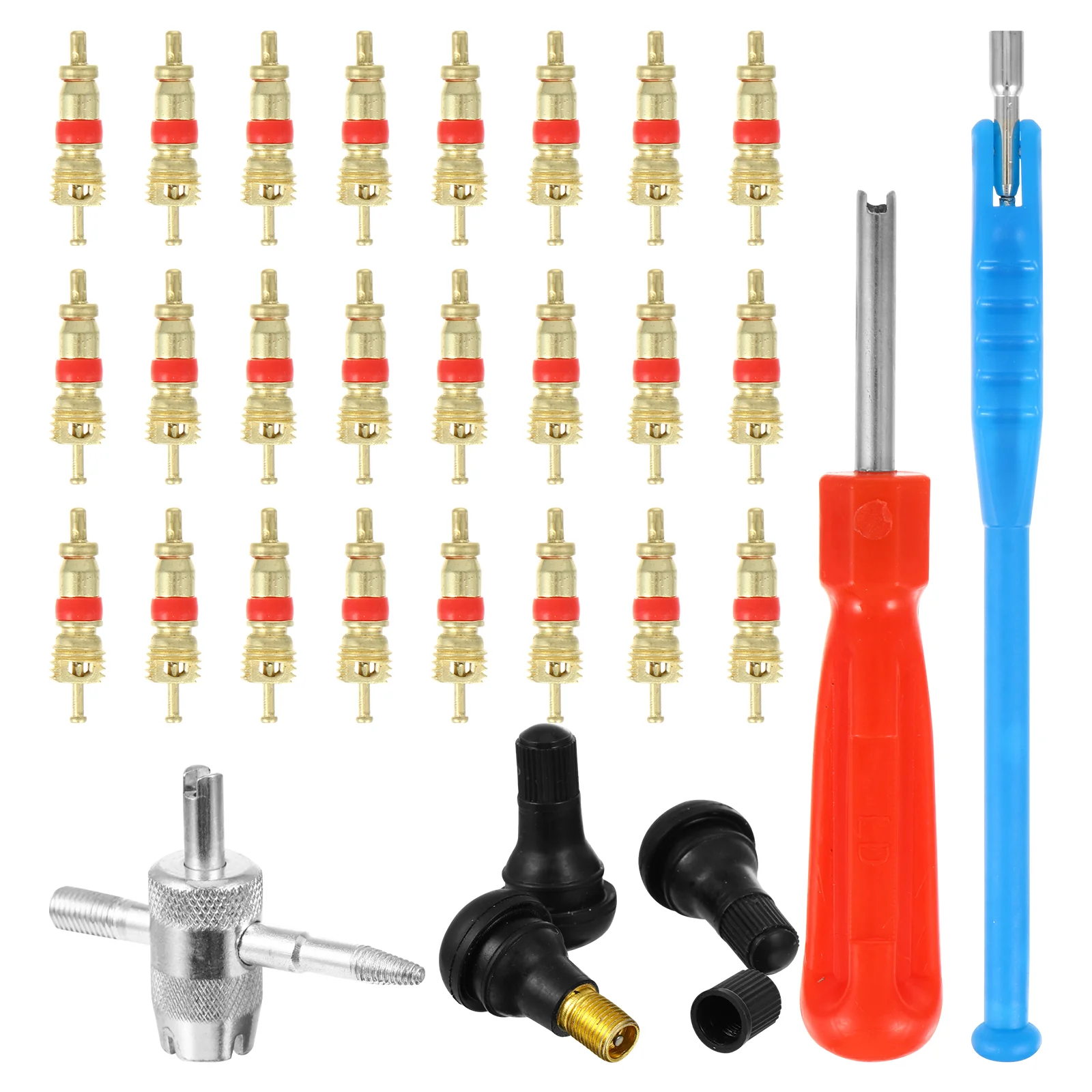 

43 Pcs/set Valve Valves Core Repair Tool Pull Disassembler Remover Blue Stem Installer