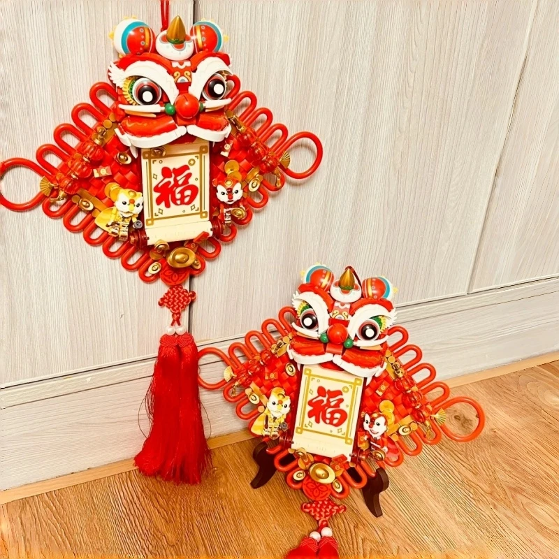 

SEMBO Lion Dance Chinese Knot Building Blocks New House Pendant Decoration Assembly Model Toy New Year Ornaments Gift