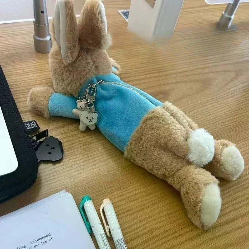 Cute Plush Doll Rabbit Pencil Case Student Stationery School Supplies Cosmetics Storage Bag