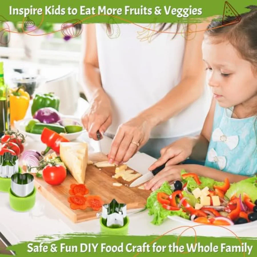 15 Pcs Fruit Vegetable Coring Carving Tool Set Include Stainless Steel Peeler Carving Knife Melon Baller and 9 Shape Cutters fo