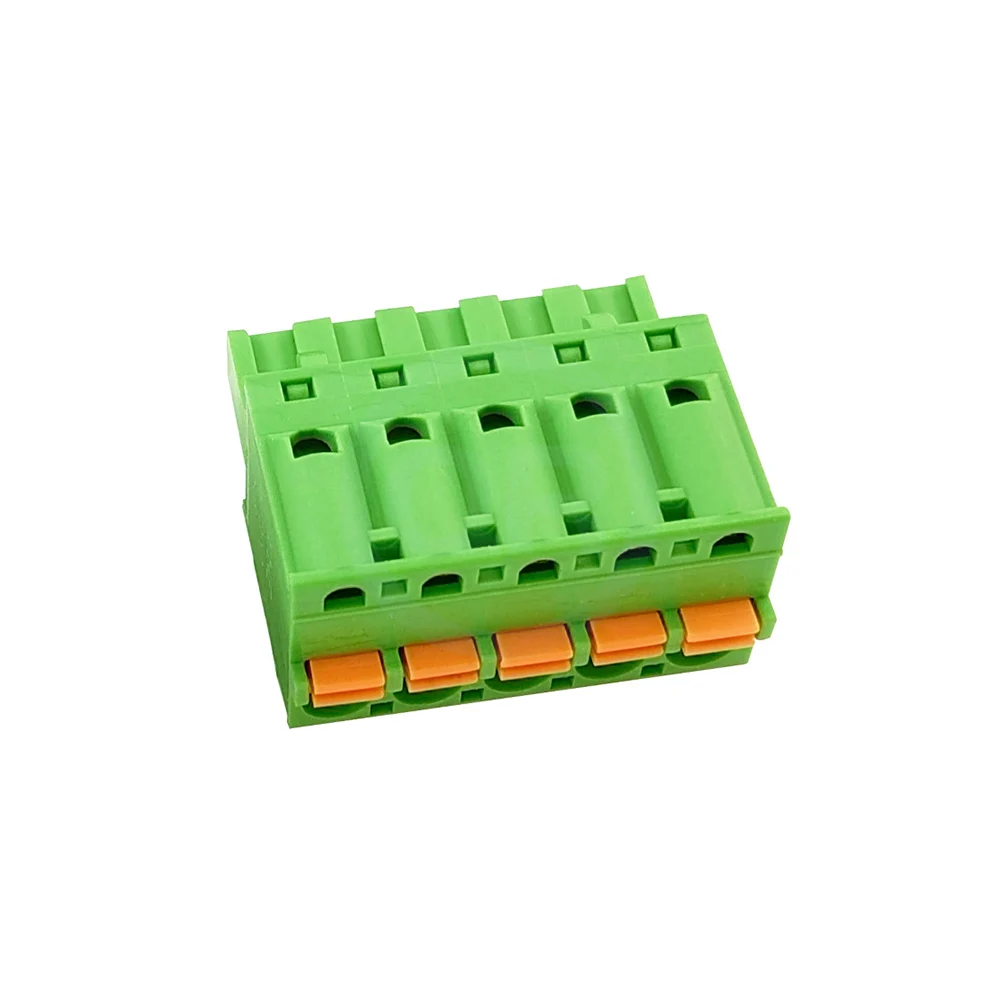 

(10 pcs) KF 2EDGKD 5.08MM Spring Loaded Terminal Block 15EDGKD 5.08 Screwless with Push Button Wiring Plug KF2EDGKD 2-24Pin