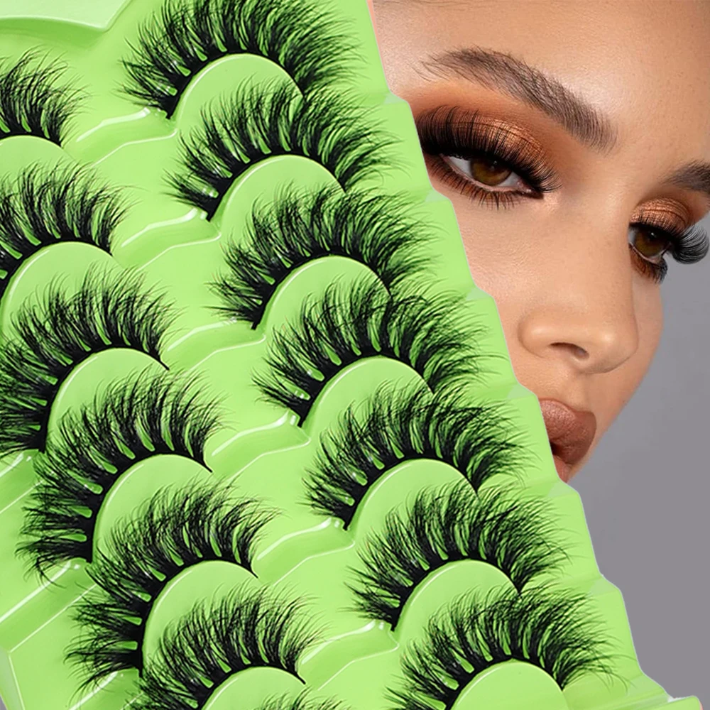 7 Paar Pluizige Wimpers Dikke Wimpers Strips Ronde Lange Dikke Nep Wimpers Russische D Curl Strips Wimpers