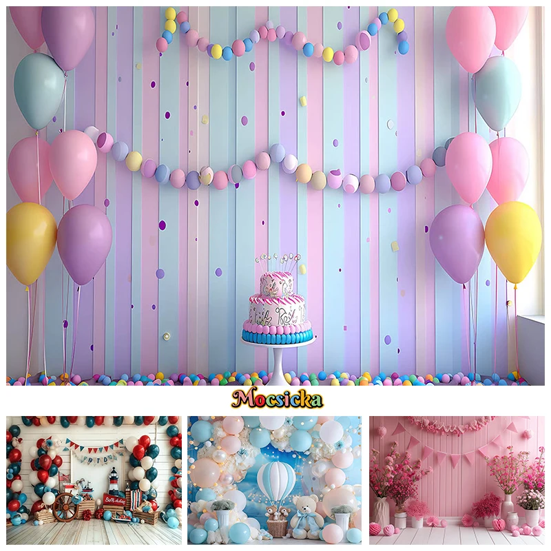 

Cake Crush Backdrop For Photography Balloon Bear Girl Portrait Birthday Background Wallpaper Decoration Photozone Photo Studio