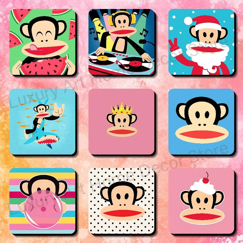Monkey Cartoon P-Paul F-Frank Creative Round Square Fridge Magnet Magnetic Stickers Refrigerator Decoration DIY Ornament Gift