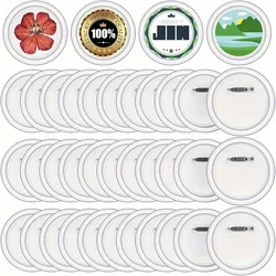 Acrylic button pins for custom badges and photo walls - DIY party items place cards and name tags
